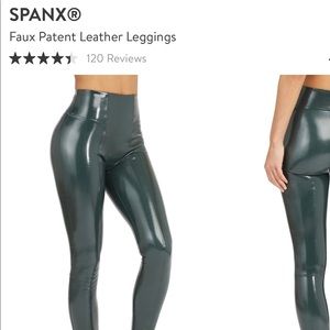 SPANX. Green leather patent size small, tall tights. Never worn, with tags!